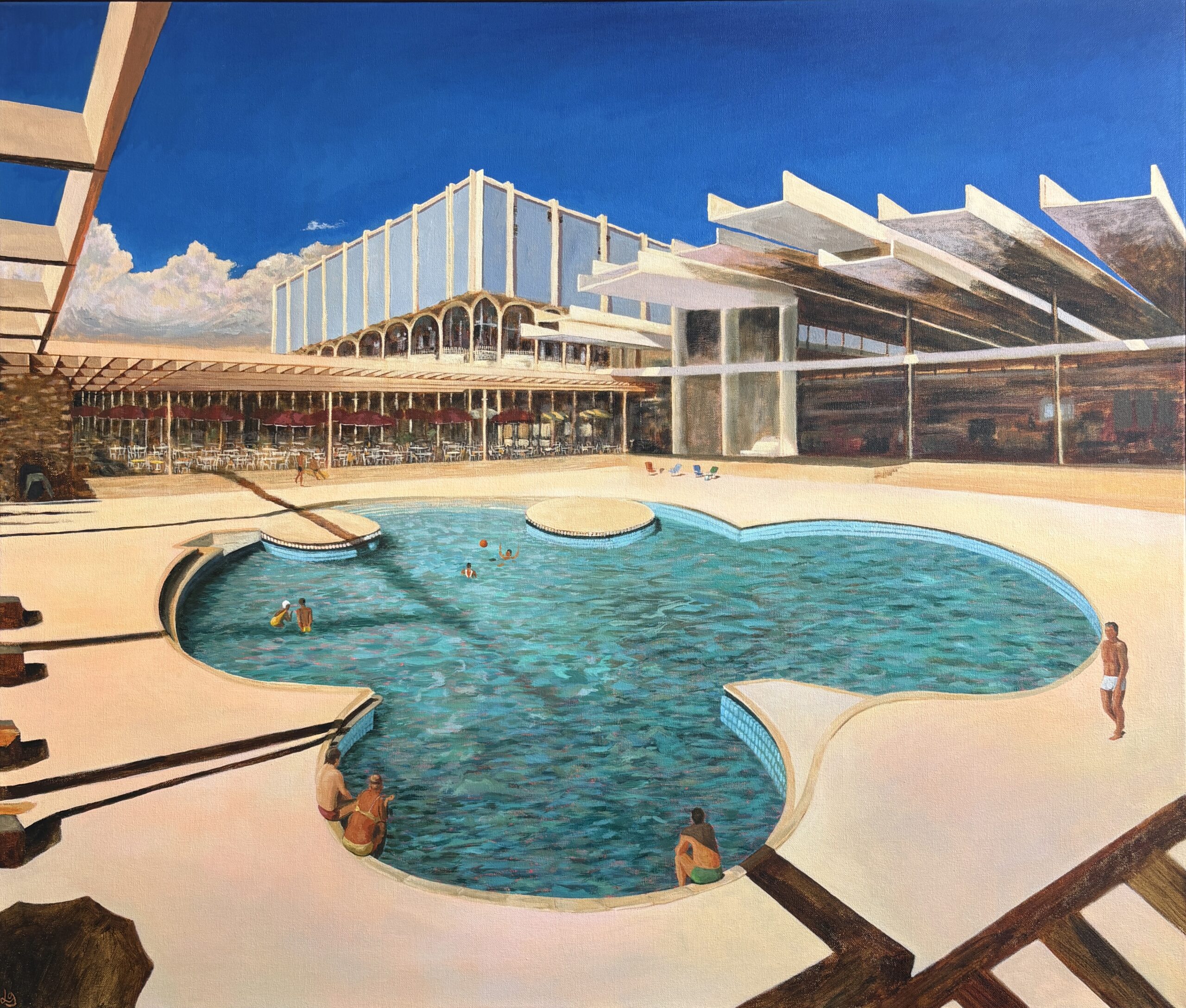 Haludovo Palace (The Penthouse) an acrylic painting on canvas by Louise Grace of concrete paradice