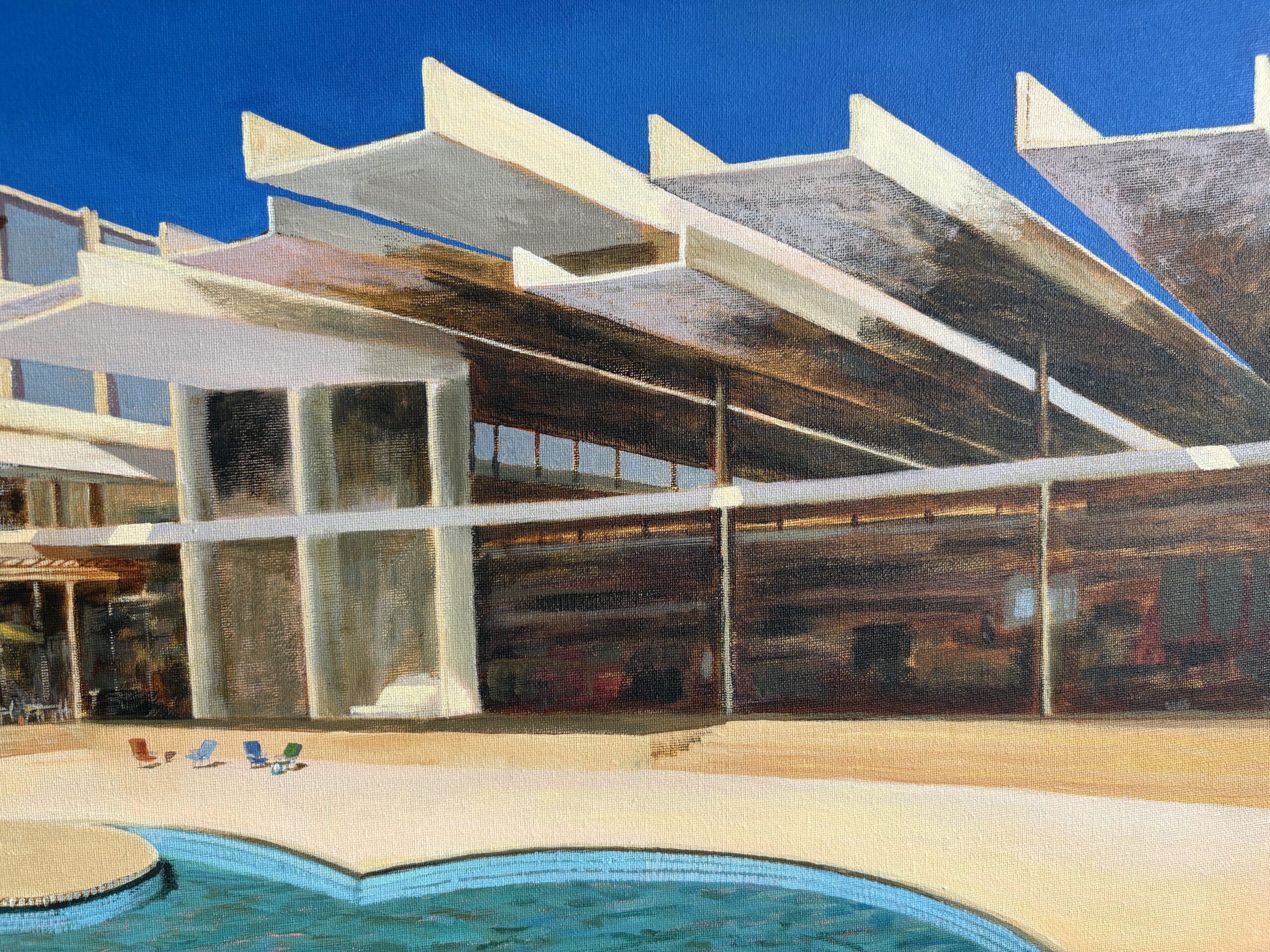 Haludovo Palace (The Penthouse) close up of Brutalist architecture