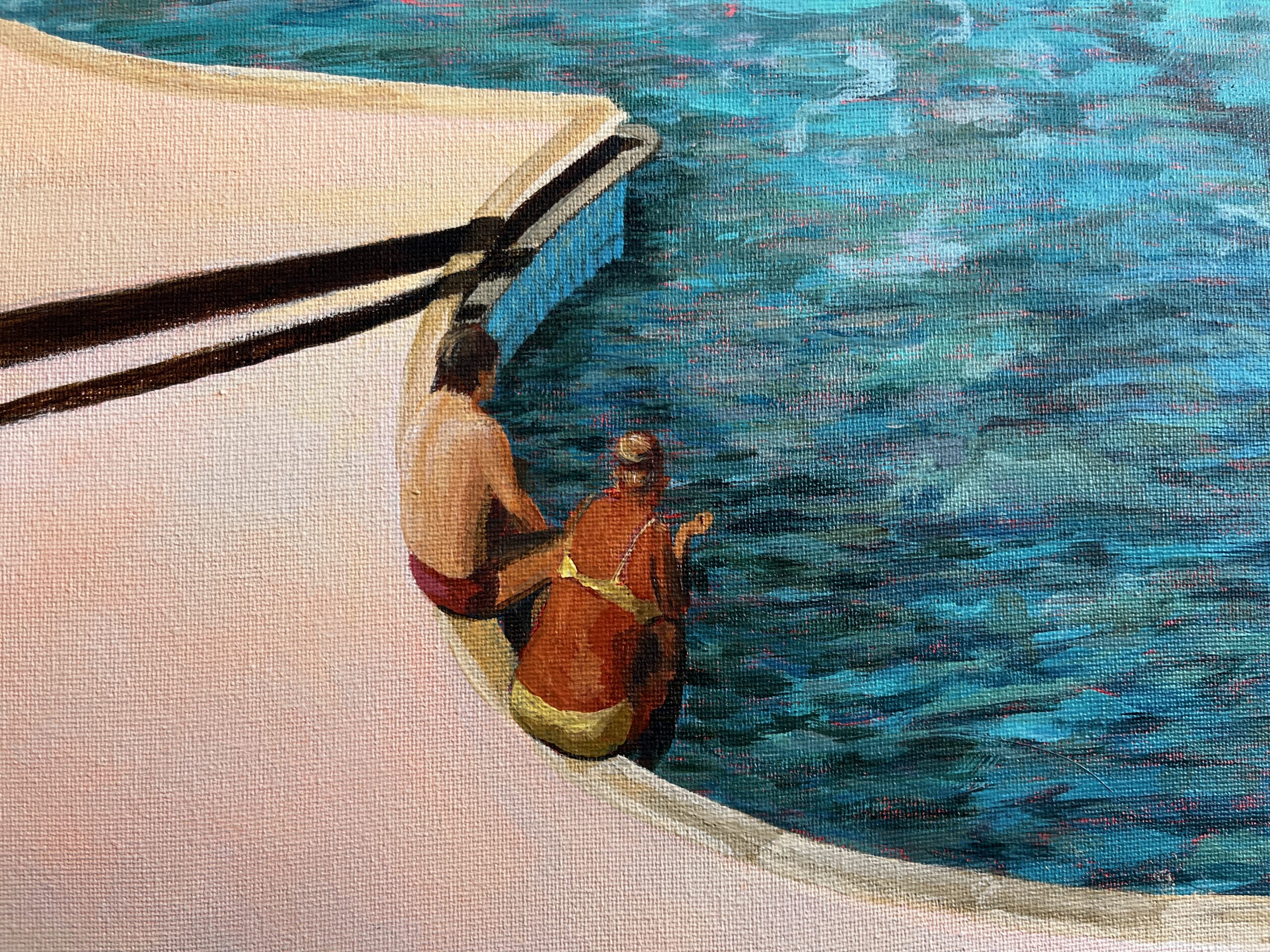 Haludovo Palace (The Penthouse) close up of 2 bathers sitting